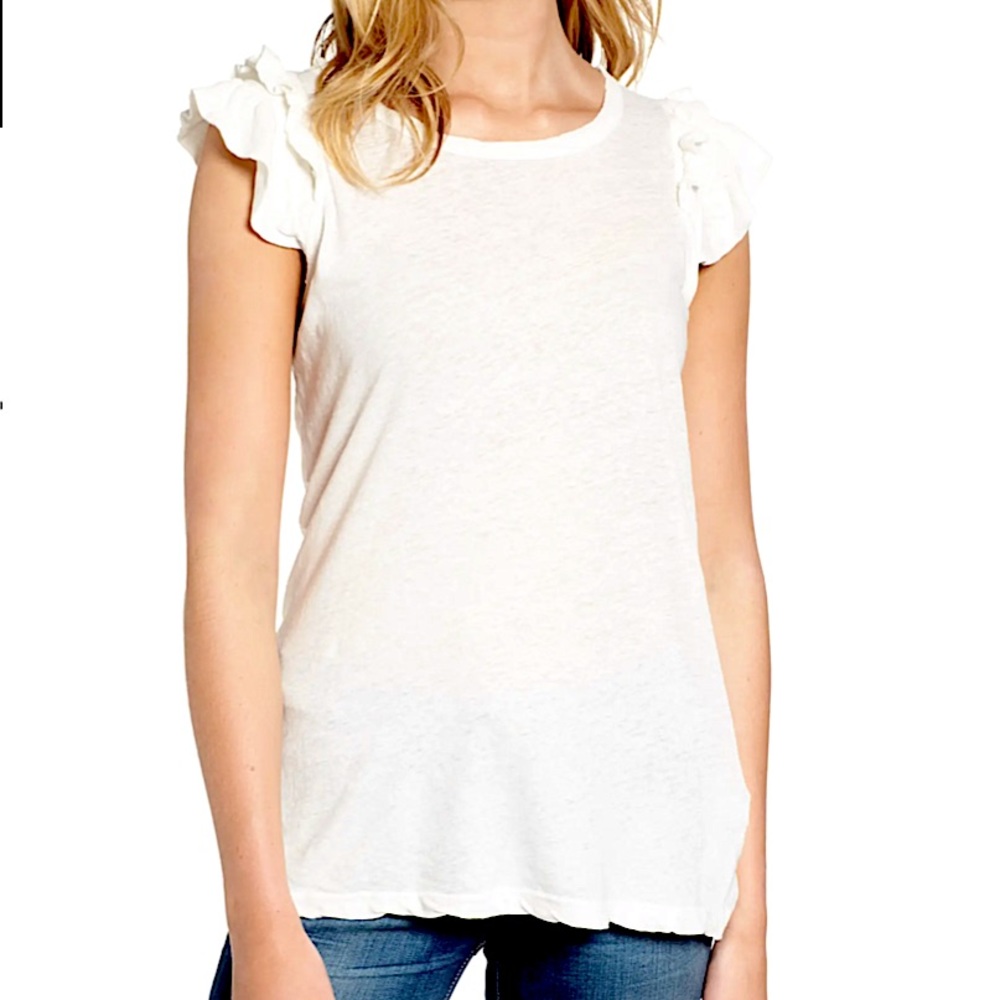 NWT Current/Elliott Double Ruffle Muscle Tee